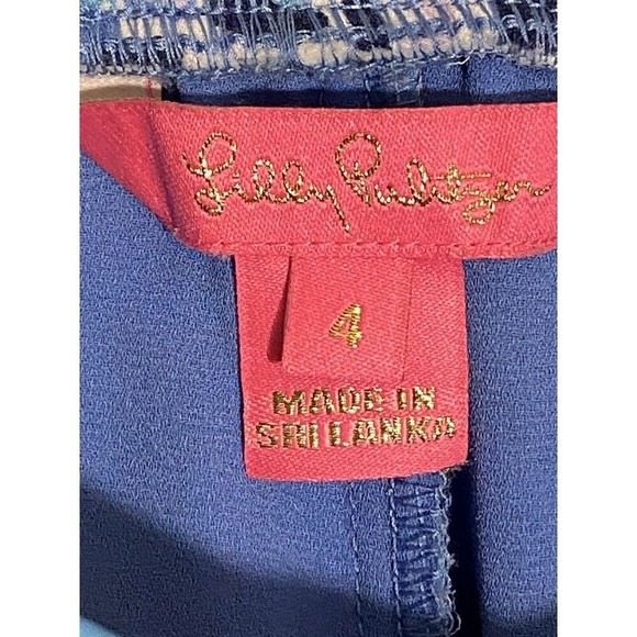 Lilly Pulitzer Shorts Tie‎ Waist Blue Patterned Casual Size 4 - Picture 6 of 11